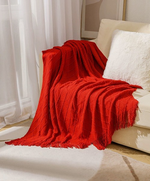 VIBGYOR（ヴィブジョー）の「【 somni / ソニ 】夏 フランネル　ブランケット 掛け布団（ブランケット・レディース・アイボリー/ライトベージュ/カーキ/ライトブルー/グレー/ブルー/ダークグレー/パープル/イエロー/オレンジ/ライトグレー/ライトグリーン/レッド・FREE）」の12枚目の写真