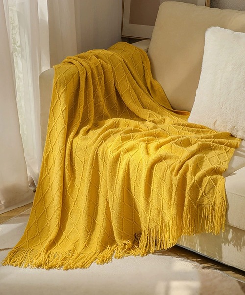 VIBGYOR（ヴィブジョー）の「【 somni / ソニ 】夏 フランネル　ブランケット 掛け布団（ブランケット・レディース・アイボリー/ライトベージュ/カーキ/ライトブルー/グレー/ブルー/ダークグレー/パープル/イエロー/オレンジ/ライトグレー/ライトグリーン/レッド・FREE）」の11枚目の写真