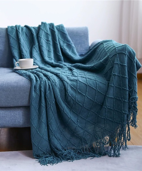 VIBGYOR（ヴィブジョー）の「【 somni / ソニ 】夏 フランネル　ブランケット 掛け布団（ブランケット・レディース・アイボリー/ライトベージュ/カーキ/ライトブルー/グレー/ブルー/ダークグレー/パープル/イエロー/オレンジ/ライトグレー/ライトグリーン/レッド・FREE）」の9枚目の写真