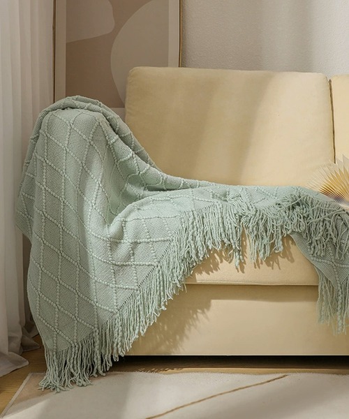 VIBGYOR（ヴィブジョー）の「【 somni / ソニ 】夏 フランネル　ブランケット 掛け布団（ブランケット・レディース・アイボリー/ライトベージュ/カーキ/ライトブルー/グレー/ブルー/ダークグレー/パープル/イエロー/オレンジ/ライトグレー/ライトグリーン/レッド・FREE）」の7枚目の写真