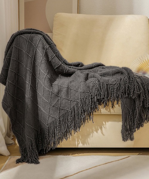 VIBGYOR（ヴィブジョー）の「【 somni / ソニ 】夏 フランネル　ブランケット 掛け布団（ブランケット・レディース・アイボリー/ライトベージュ/カーキ/ライトブルー/グレー/ブルー/ダークグレー/パープル/イエロー/オレンジ/ライトグレー/ライトグリーン/レッド・FREE）」の18枚目の写真