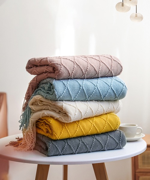 VIBGYOR（ヴィブジョー）の「【 somni / ソニ 】夏 フランネル　ブランケット 掛け布団（ブランケット・レディース・アイボリー/ライトベージュ/カーキ/ライトブルー/グレー/ブルー/ダークグレー/パープル/イエロー/オレンジ/ライトグレー/ライトグリーン/レッド・FREE）」の14枚目の写真