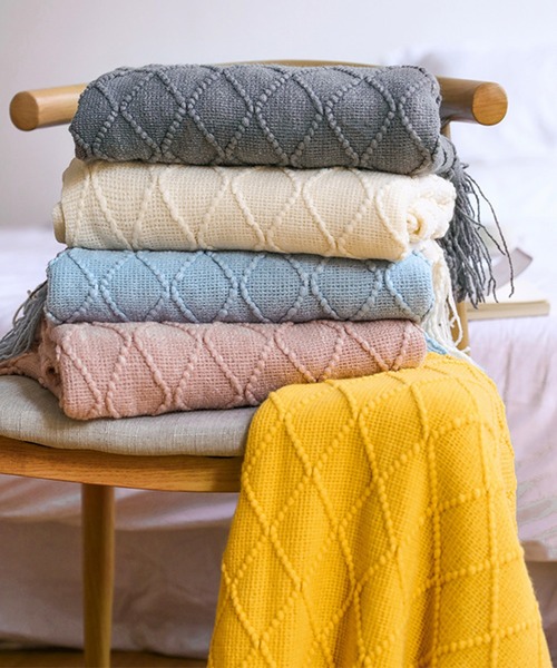 VIBGYOR（ヴィブジョー）の「【 somni / ソニ 】夏 フランネル　ブランケット 掛け布団（ブランケット・レディース・アイボリー/ライトベージュ/カーキ/ライトブルー/グレー/ブルー/ダークグレー/パープル/イエロー/オレンジ/ライトグレー/ライトグリーン/レッド・FREE）」の15枚目の写真