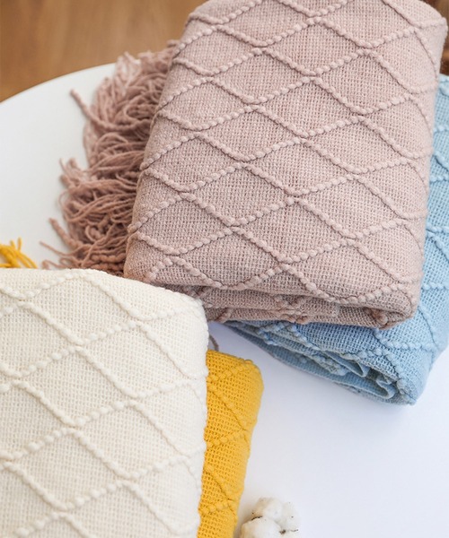 VIBGYOR（ヴィブジョー）の「【 somni / ソニ 】夏 フランネル　ブランケット 掛け布団（ブランケット・レディース・アイボリー/ライトベージュ/カーキ/ライトブルー/グレー/ブルー/ダークグレー/パープル/イエロー/オレンジ/ライトグレー/ライトグリーン/レッド・FREE）」の16枚目の写真