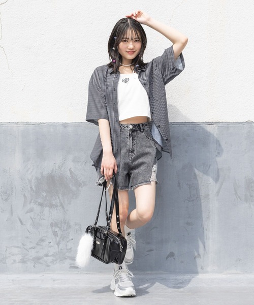 repipi armario（レピピ アルマリオ）の「【吸水速乾】チョーカーストラップキャミ（キャミソール・キッズ・ブラック/ホワイト/カモフラージュ・LARGE/MEDIUM/SMALL）」の11枚目の写真