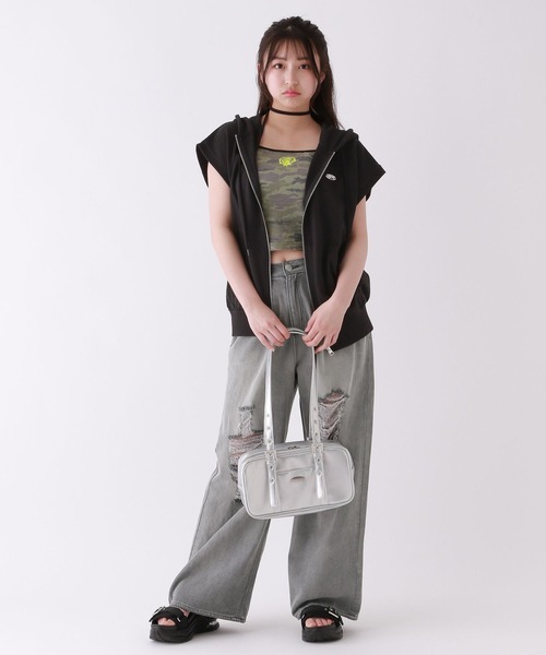 repipi armario（レピピ アルマリオ）の「【吸水速乾】チョーカーストラップキャミ（キャミソール・キッズ・ブラック/ホワイト/カモフラージュ・LARGE/MEDIUM/SMALL）」の17枚目の写真