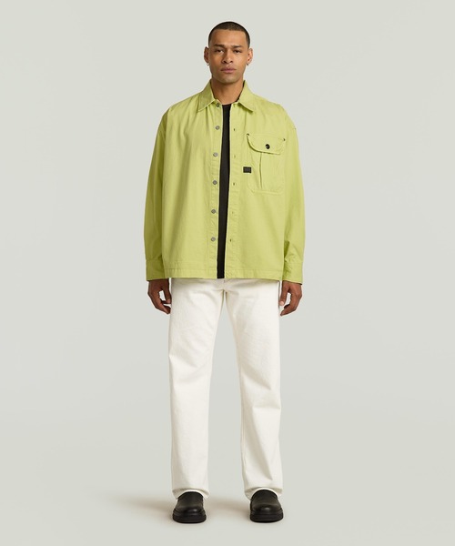 G-STAR(ジースター)の「Pleated Boxy Shirt Long Sleeve/オーバーサイズボクシーシルエットシャツジャケット(シャツ/ブラウス・メンズ・グリーン系その他・MEDIUM/LARGE/X-LARGE/SMALL/X-SMALL)」の5枚目の写真