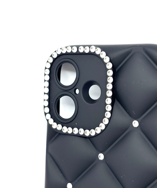 セール】ラインストーンキルティングiPhoneケース iPhoneカバー