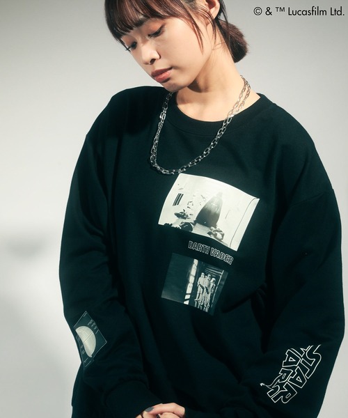STAR WARS(スターウォーズ)の「STAR WARS/ランダムプリントプルオーバー(スウェット・レディース・ブラック・FREE)」の1枚目の写真