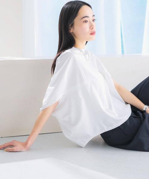 URBAN RESEARCH ROSSO WOMEN(アーバンリサーチ ロッソ)の「『一部WEB限定カラー』汗染防止5分袖ドルマンプルオーバー(Tシャツ/カットソー・レディース・グレー系その他/オフホワイト/ブルー/ネイビー/ブラウン/ボルドー・FREE)」の7枚目の写真