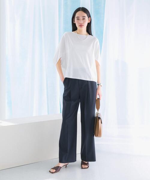 URBAN RESEARCH ROSSO WOMEN(アーバンリサーチ ロッソ)の「『一部WEB限定カラー』汗染防止5分袖ドルマンプルオーバー(Tシャツ/カットソー・レディース・グレー系その他/オフホワイト/ブルー/ネイビー/ブラウン/ボルドー・FREE)」の10枚目の写真