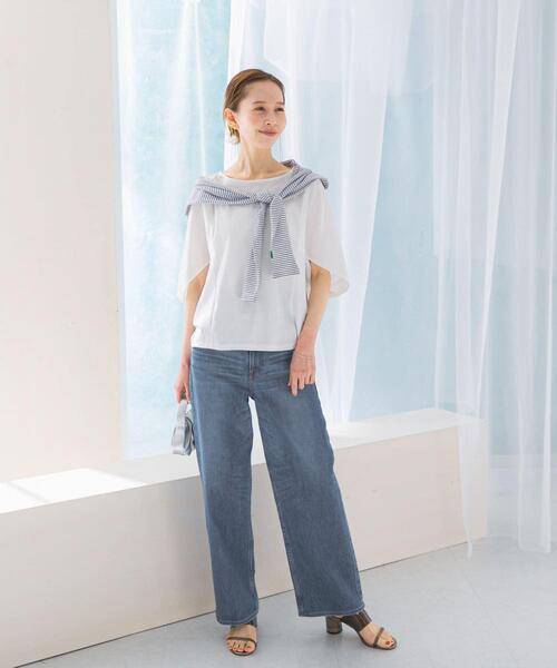 URBAN RESEARCH ROSSO WOMEN(アーバンリサーチ ロッソ)の「『一部WEB限定カラー』汗染防止5分袖ドルマンプルオーバー(Tシャツ/カットソー・レディース・グレー系その他/オフホワイト/ブルー/ネイビー/ブラウン/ボルドー・FREE)」の13枚目の写真