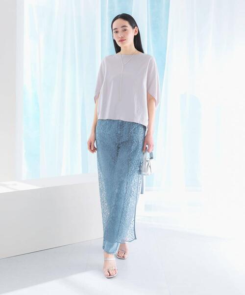 URBAN RESEARCH ROSSO WOMEN(アーバンリサーチ ロッソ)の「『一部WEB限定カラー』汗染防止5分袖ドルマンプルオーバー(Tシャツ/カットソー・レディース・グレー系その他/オフホワイト/ブルー/ネイビー/ブラウン/ボルドー・FREE)」の17枚目の写真