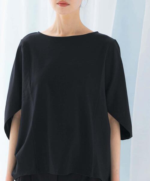URBAN RESEARCH ROSSO WOMEN(アーバンリサーチ ロッソ)の「『一部WEB限定カラー』汗染防止5分袖ドルマンプルオーバー(Tシャツ/カットソー・レディース・グレー系その他/オフホワイト/ブルー/ネイビー/ブラウン/ボルドー・FREE)」の9枚目の写真