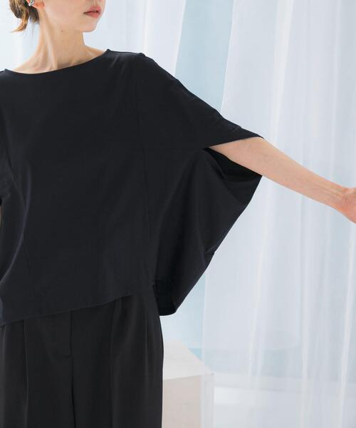 URBAN RESEARCH ROSSO WOMEN(アーバンリサーチ ロッソ)の「『一部WEB限定カラー』汗染防止5分袖ドルマンプルオーバー(Tシャツ/カットソー・レディース・グレー系その他/オフホワイト/ブルー/ネイビー/ブラウン/ボルドー・FREE)」の10枚目の写真