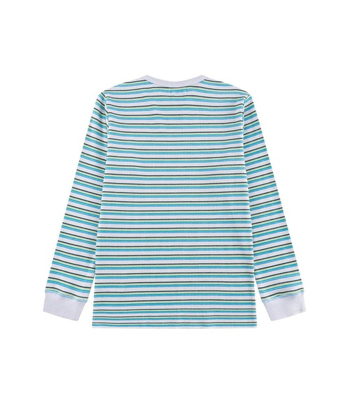 WOKE EDGE（ウォークエッジ）の「ティーシャツ｜Glit Border Thermal｜WOKE EDGE（Tシャツ/カットソー・メンズ・ホワイト・L/XL/S/M）」の2枚目の写真