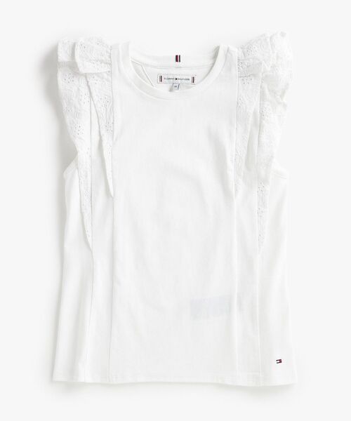 TOMMY HILFIGER(トミーヒルフィガー)の「GIRLS ブローダリーアングレーズトップ(その他トップス・キッズ・ホワイト・160cm/140cm/150cm/130cm)」の1枚目の写真