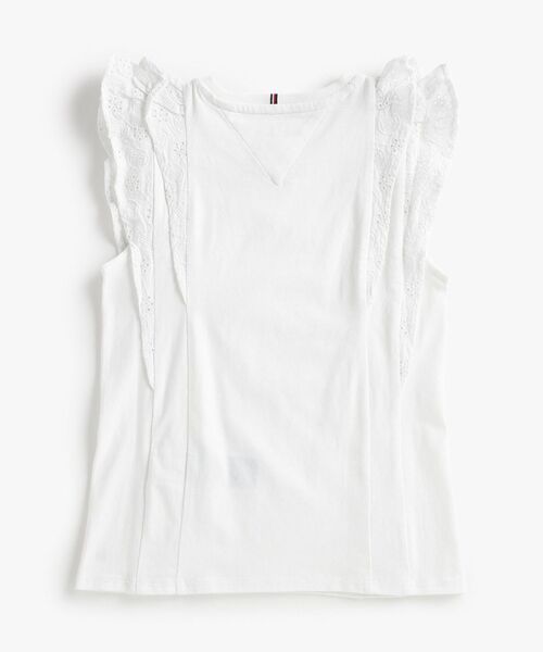 TOMMY HILFIGER(トミーヒルフィガー)の「GIRLS ブローダリーアングレーズトップ(その他トップス・キッズ・ホワイト・160cm/140cm/150cm/130cm)」の2枚目の写真