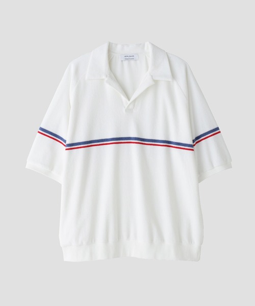 NANO universe(ナノユニバース)の「「HOTEL PALACE」オテルパラス レトロボーダーパイルスキッパーシャツ(Tシャツ/カットソー・メンズ・ブラック/ホワイト・M/L)」の12枚目の写真