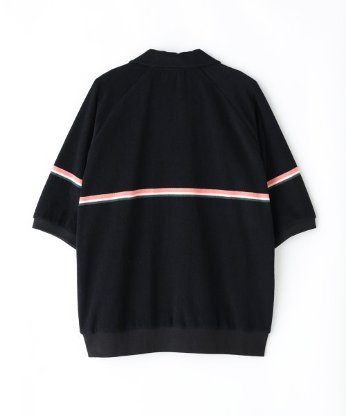 NANO universe(ナノユニバース)の「「HOTEL PALACE」オテルパラス レトロボーダーパイルスキッパーシャツ(Tシャツ/カットソー・メンズ・ブラック/ホワイト・M/L)」の8枚目の写真