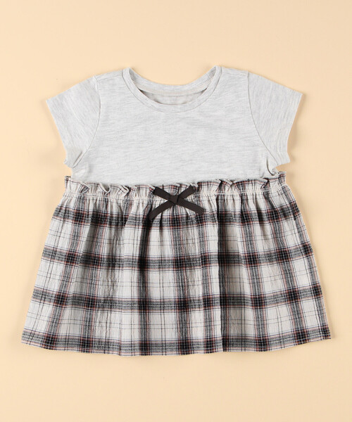 セール】くしゅっとチェック チュニックTシャツ(ベビーサイズ