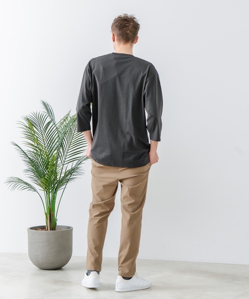 JEANS MATE(ジーンズメイト)の「【汗染みの目立ちにくいTシャツ ZEROSTAIN/ゼロステイン】フェイクレイヤード ビッグシルエット 切り替えデザイン 7分袖Tシャツ 防汚 UVカット(Tシャツ/カットソー・メンズ・スミクロ/ブルー/オフホワイト/ホワイト・X-LARGE/LARGE/MEDIUM)」の11枚目の写真
