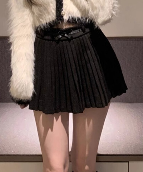 HOOK(フック)の「【HOOK】for girls ベルトリボン付きプリーツスカート(スカート・レディース・ホワイト/ブラック/ダークグレー・SMALL/MEDIUM/LARGE)」の17枚目の写真