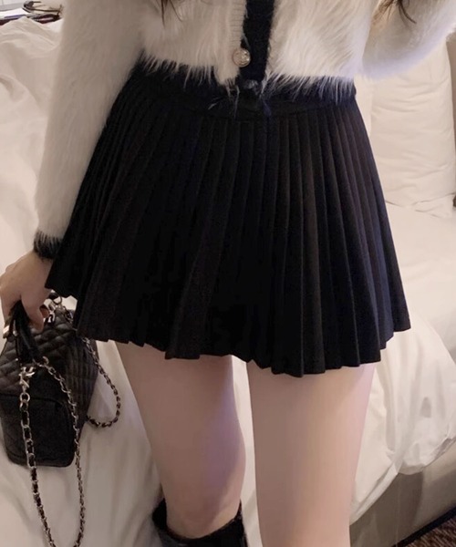 HOOK(フック)の「【HOOK】for girls ベルトリボン付きプリーツスカート(スカート・レディース・ホワイト/ブラック/ダークグレー・SMALL/MEDIUM/LARGE)」の18枚目の写真