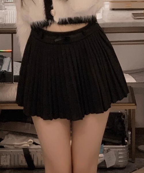 HOOK(フック)の「【HOOK】for girls ベルトリボン付きプリーツスカート(スカート・レディース・ホワイト/ブラック/ダークグレー・SMALL/MEDIUM/LARGE)」の20枚目の写真