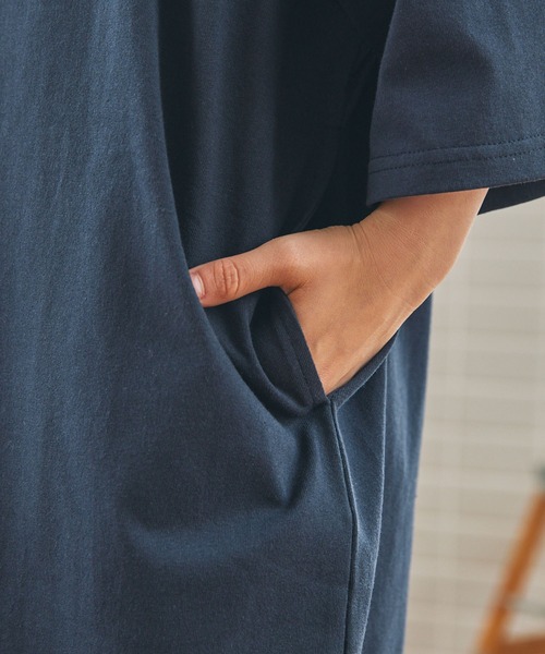 ナンバリング刺繍 ビッグシルエット半袖Tシャツ / ミニワンピース MONO