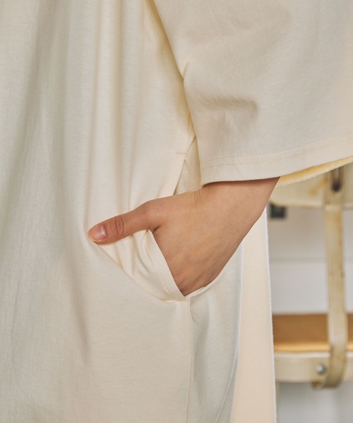 MONO-MART LADY'S(モノマートレディース)の「ナンバリング刺繍 ビッグシルエット半袖Tシャツ / ミニワンピース(ワンピース・レディース・ネイビー/スミクロ/アイボリー・FREE)」の9枚目の写真