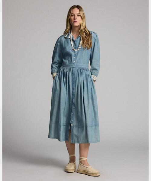 RRL（ダブル アール エル）の「インディゴ シャンブレー ドレス
