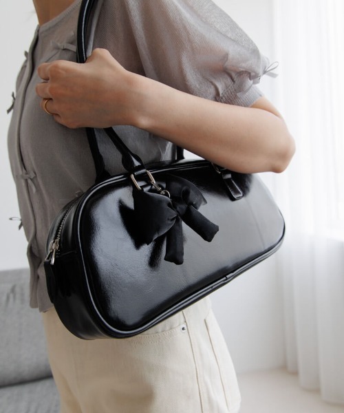 flower（フラワー）の「サテンピローリボンチャーム（キーホルダー・レディース・ピンク/ブラック・FREE）」の19枚目の写真