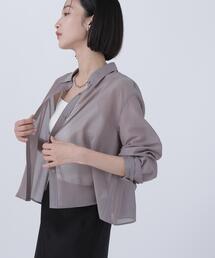 NATURAL BEAUTY BASIC（ナチュラルビューティーベーシック）の「◇シアーシャツシリーズ クロップド丈（シャツ/ブラウス）」