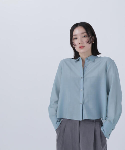 セール】◇シアーシャツシリーズ クロップド丈（シャツ/ブラウス