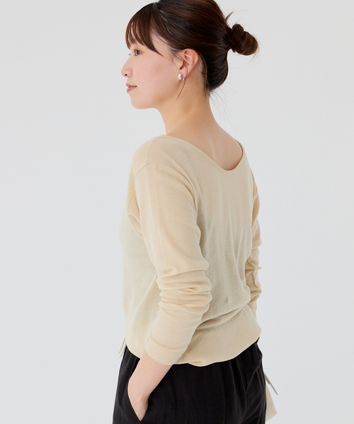 IENA(イエナ)の「80/2 Mer-Cotton セーターマシーン プルオーバー(Tシャツ/カットソー・レディース・ネイビー/ベージュ/グリーン・FREE)」の1枚目の写真