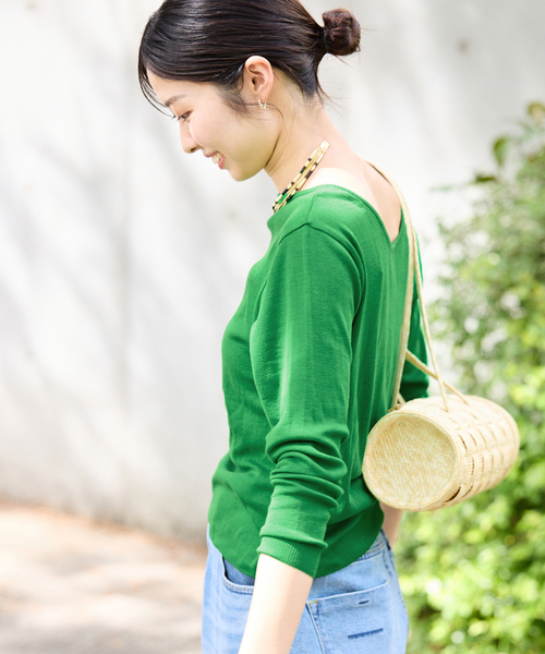 IENA(イエナ)の「80/2 Mer-Cotton セーターマシーン プルオーバー(Tシャツ/カットソー・レディース・ネイビー/ベージュ/グリーン・FREE)」の18枚目の写真