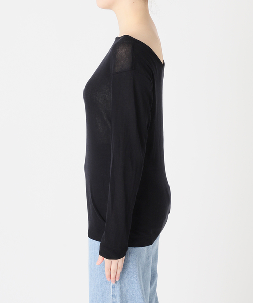 IENA(イエナ)の「80/2 Mer-Cotton セーターマシーン プルオーバー(Tシャツ/カットソー・レディース・ネイビー/ベージュ/グリーン・FREE)」の4枚目の写真