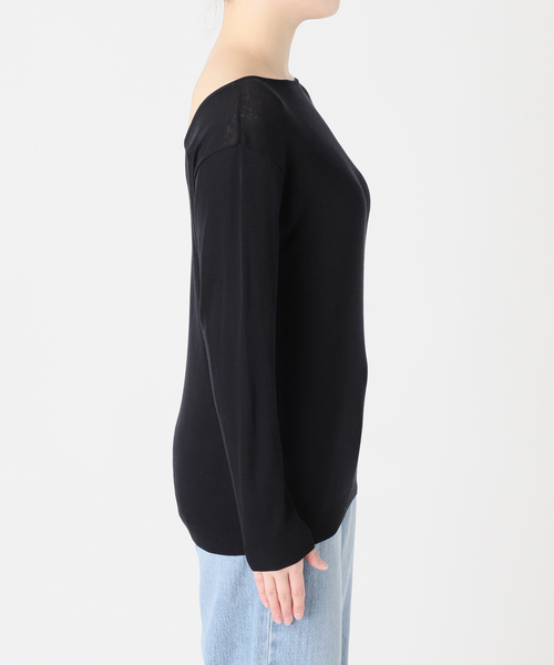 IENA(イエナ)の「80/2 Mer-Cotton セーターマシーン プルオーバー(Tシャツ/カットソー・レディース・ネイビー/ベージュ/グリーン・FREE)」の6枚目の写真