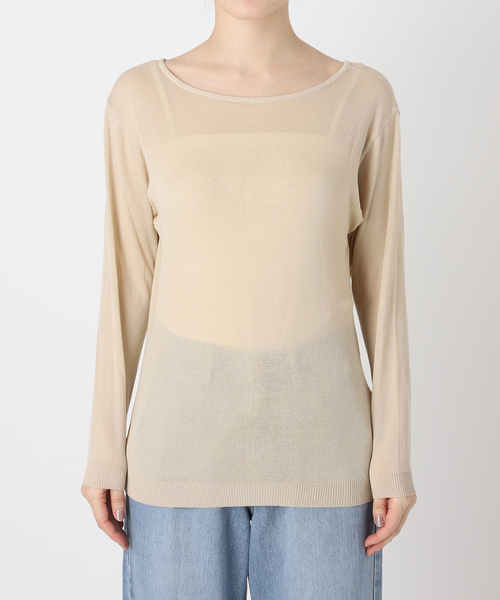 IENA(イエナ)の「80/2 Mer-Cotton セーターマシーン プルオーバー(Tシャツ/カットソー・レディース・ネイビー/ベージュ/グリーン・FREE)」の10枚目の写真