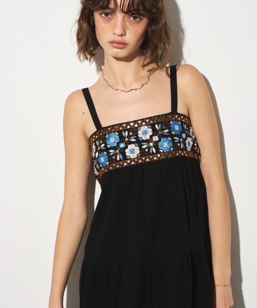 【送料無料/新品】 ティアード刺繍sun dress（ワンピース）｜Unitage（ユニテージ ワンピース