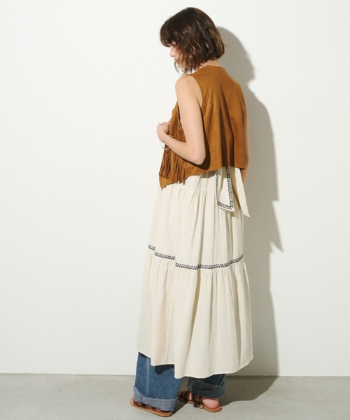 ◆送料・関税無料◆Sea N.Y 刺繍入ティアードスカートワンピース ハート刺繍ティアードワンピース/ピンク | DRESS | OBLI