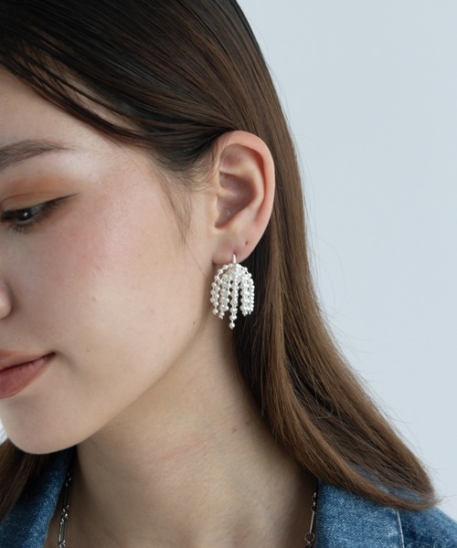 CHIEKO ゴールド ボール型ピアス 金属アレルギー対応 メタルボールタッセルピアス（ピアス（両耳