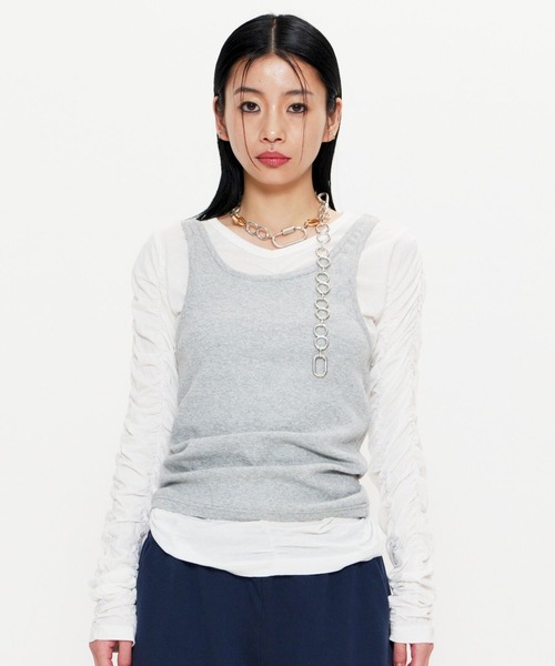 BEEDEN（ビーデン）の「LAYER LST（Tシャツ/カットソー・レディース・ホワイト/イエロー・FREE）」の2枚目の写真