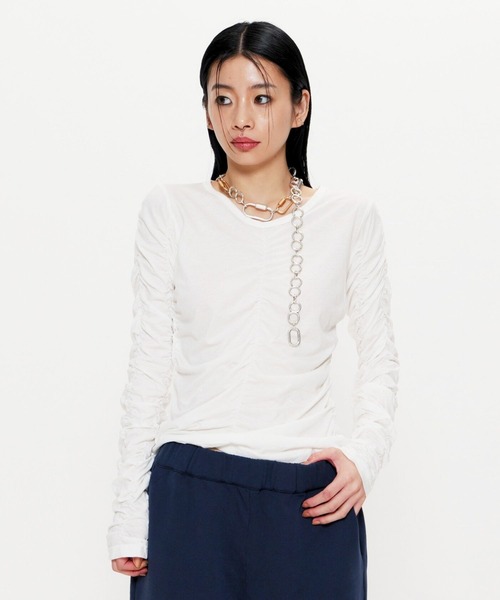 BEEDEN（ビーデン）の「LAYER LST（Tシャツ/カットソー・レディース・ホワイト/イエロー・FREE）」の4枚目の写真