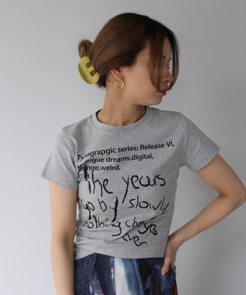 SANSeLF(サンセルフ)の「【SANSeLF】 ハンドライトTシャツ sanw25s079(Tシャツ/カットソー・レディース・グレー/ブラック/ホワイト/イエロー・FREE)」の10枚目の写真