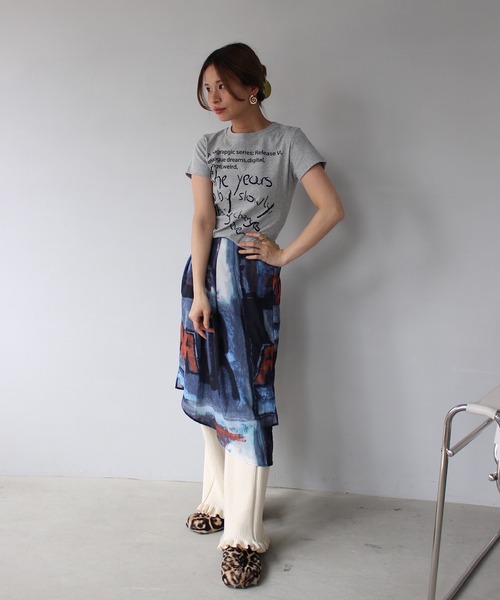 SANSeLF(サンセルフ)の「【SANSeLF】 ハンドライトTシャツ sanw25s079(Tシャツ/カットソー・レディース・グレー/ブラック/ホワイト/イエロー・FREE)」の14枚目の写真