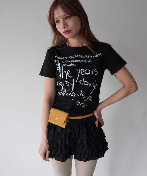 SANSeLF(サンセルフ)の「【SANSeLF】 ハンドライトTシャツ sanw25s079(Tシャツ/カットソー・レディース・グレー/ブラック/ホワイト/イエロー・FREE)」の18枚目の写真