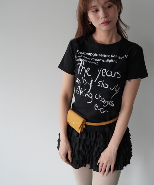 SANSeLF(サンセルフ)の「【SANSeLF】 ハンドライトTシャツ sanw25s079(Tシャツ/カットソー・レディース・グレー/ブラック/ホワイト/イエロー・FREE)」の19枚目の写真