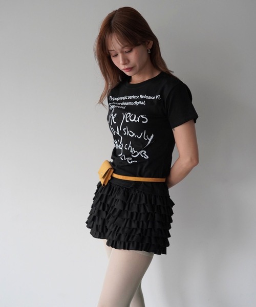 SANSeLF(サンセルフ)の「【SANSeLF】 ハンドライトTシャツ sanw25s079(Tシャツ/カットソー・レディース・グレー/ブラック/ホワイト/イエロー・FREE)」の20枚目の写真